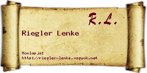 Riegler Lenke névjegykártya